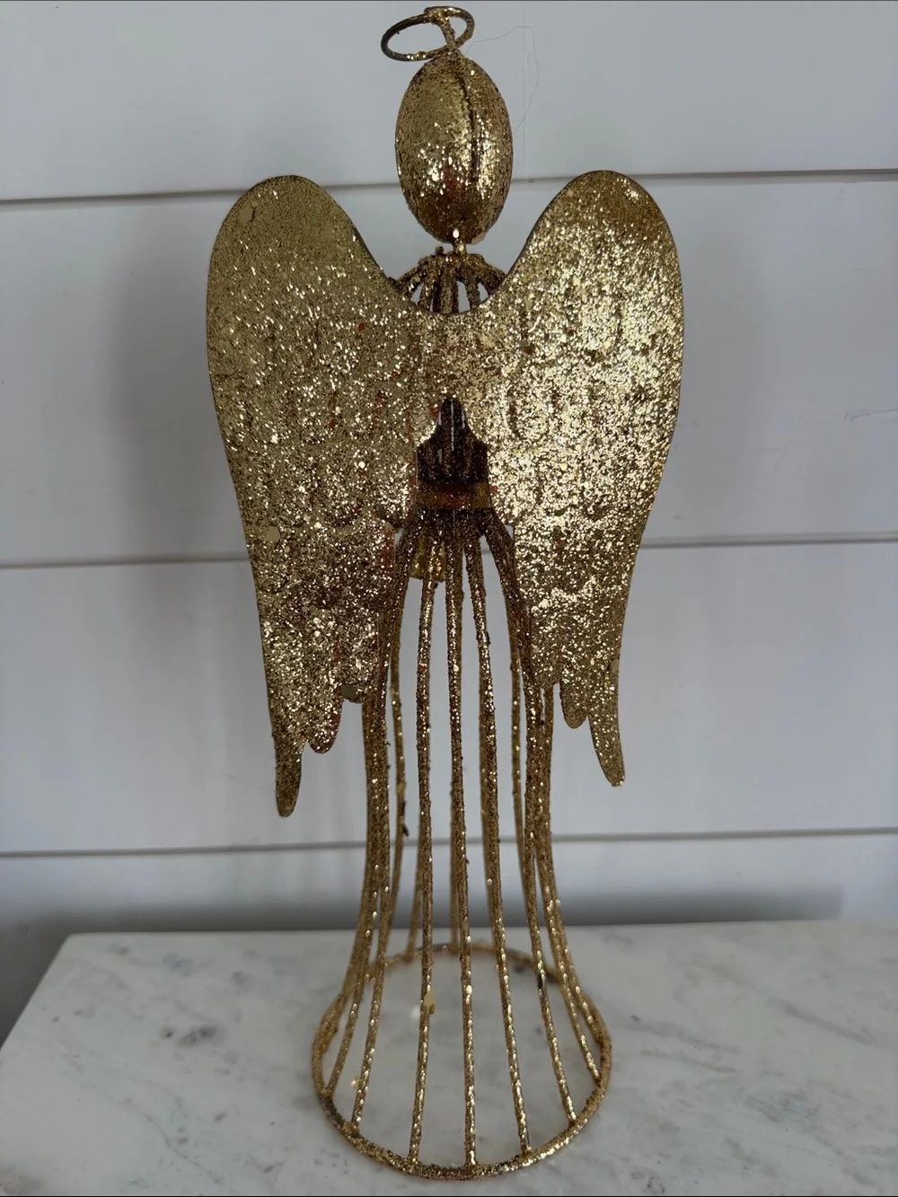 Pier 1 Gold Glitter Angel Tree Topper